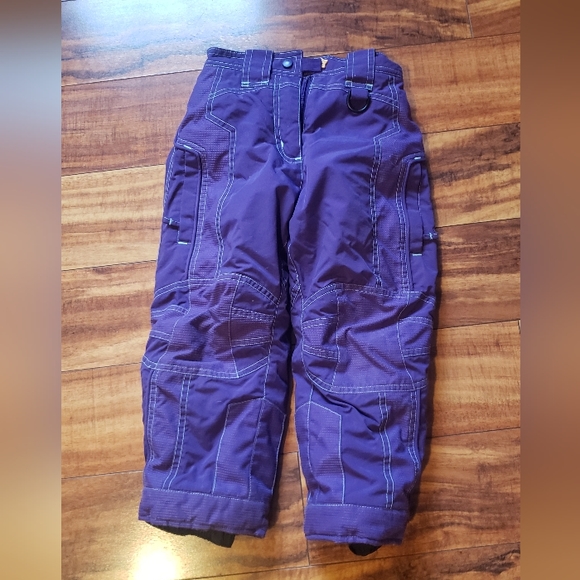 LL Bean Girls size 5-6 waterproof purple snow pants - Picture 1 of 6